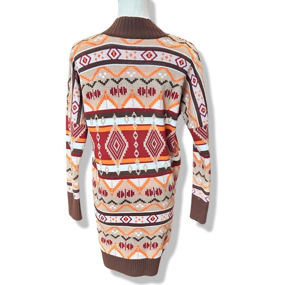 Women's Vintage COLOURS OF THE WORLD '70s Cardigan with Wooden Toggle Size S - Picture 5 of 11